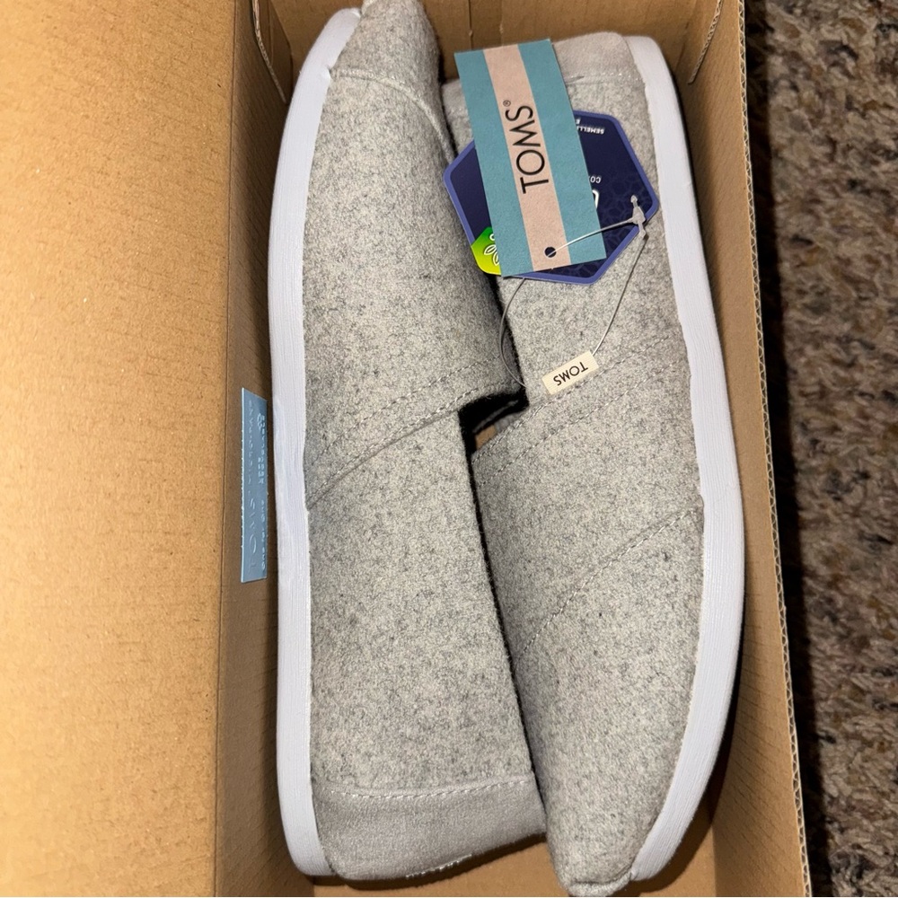 TOMS Alpargata Gray Felt Slip-Ons